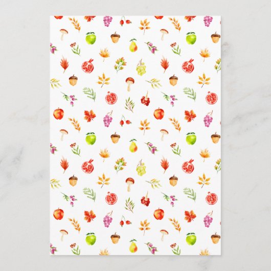 Autumn Fall Harvest Wedding Menu (Achterkant)