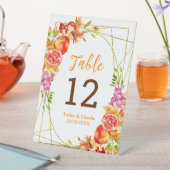 Autumn Fall Harvest Wedding Table Number Reclamebord Met Voetstuk (Insitu)