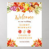 Autumn Fall Harvest Wedding Welcome Sign Poster (Voorkant)