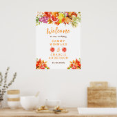 Autumn Fall Harvest Wedding Welcome Sign Poster (Keuken)