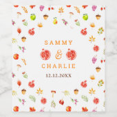 Autumn Fall Harvest Wedding Wijn Etiket (Enkel label)