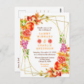 Autumn Fall Harvest with Foliage Wedding Briefkaart (Voorkant / Achterkant)