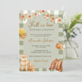 Autumn Fall in Love Pumpkin Baby Shower Kaart (Staand voorkant)