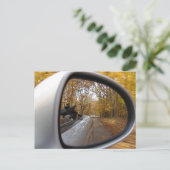 AUTUMN / FALL IN THE REAR VIEW MIRROR SPORTS CAR BRIEFKAART (Staand voorkant)