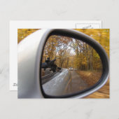 AUTUMN / FALL IN THE REAR VIEW MIRROR SPORTS CAR BRIEFKAART (Voorkant / Achterkant)