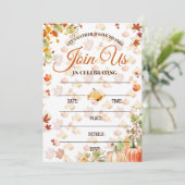 Autumn Fall Invitation with Pumpkins Kaart (Staand voorkant)