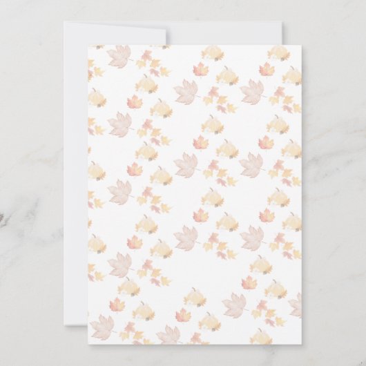 Autumn Fall Invitation with Pumpkins Kaart (Achterkant)