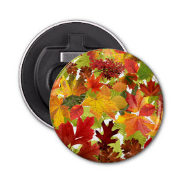 Autumn Fall Leaves Button Flesopener
