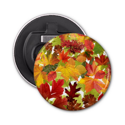 Autumn Fall Leaves Button Flesopener (Voorkant)