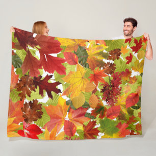 Autumn Fall Leaves Fleece Deken