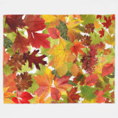 Autumn Fall Leaves Fleece Deken (Voorkant (Horizontaal))