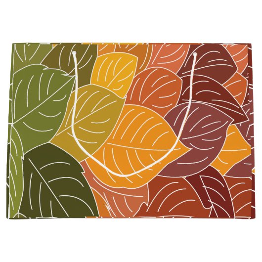 Autumn Fall Leaves Groot Cadeauzakje (Voorkant)