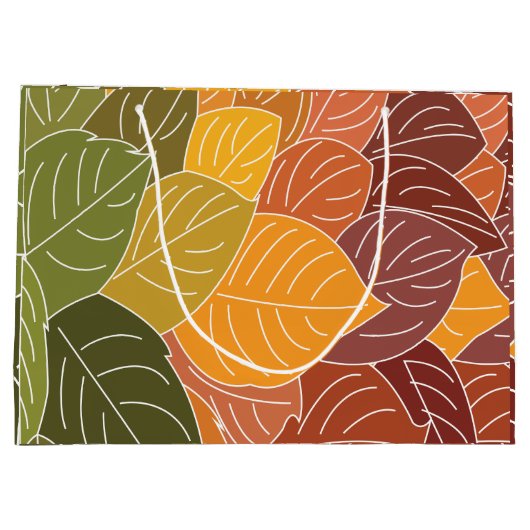 Autumn Fall Leaves Groot Cadeauzakje (Achterkant)