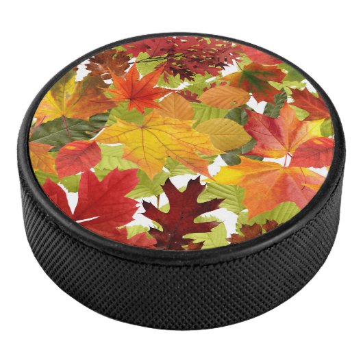 Autumn Fall Leaves Hockey Puck (3/4)