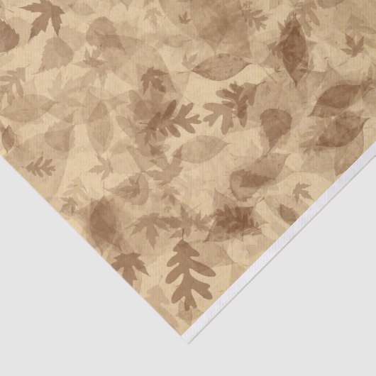 Autumn-Fall Leaves in Sepia Brown Tissuepapier (Detail)