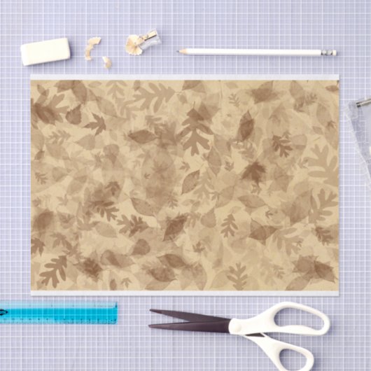Autumn-Fall Leaves in Sepia Brown Tissuepapier (Craft)