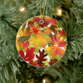 Autumn Fall Leaves Keramisch Ornament