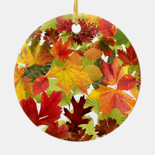 Autumn Fall Leaves Keramisch Ornament (Achterkant)