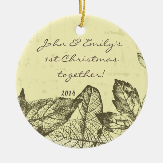 Autumn Fall Leaves Leaf Personalized Name Ornament (Voorkant)