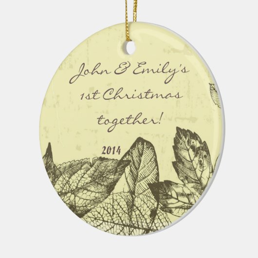 Autumn Fall Leaves Leaf Personalized Name Ornament (Links)