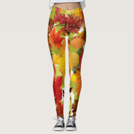 Autumn Fall Leaves Leggings