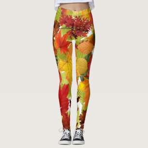 Autumn Fall Leaves Leggings