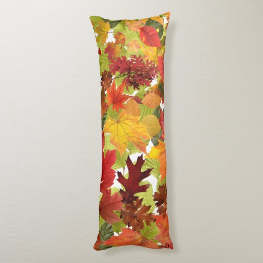 Autumn Fall Leaves Lichaamskussen (Achterkant (Verticaal))