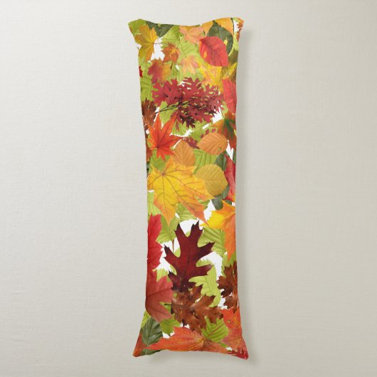 Autumn Fall Leaves Lichaamskussen (Voorkant Verticaal)