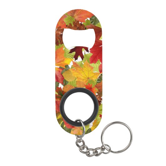Autumn Fall Leaves Mini Flessenopener (Achterkant)