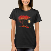 Autumn Fall Leaves Moon Astronaut With Cat Outer S T-shirt (Voorkant)