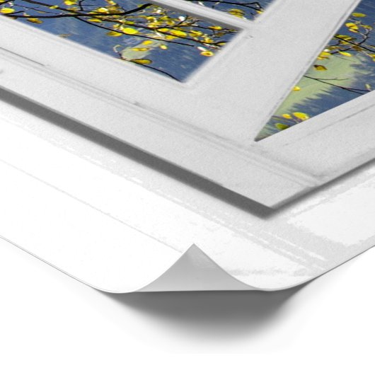 Autumn Fall Leaves Mountain Uitzicht Faux Poster (Hoek)