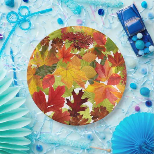 Autumn Fall Leaves Papieren Bordje (Feest)