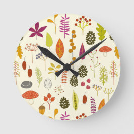 Autumn Fall Leaves Ronde Klok