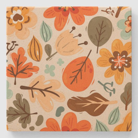 Autumn Fall Leaves Stone Onderzetter (Voorkant)