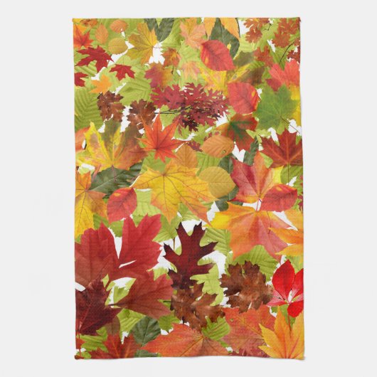 Autumn Fall Leaves Theedoek (Verticaal)