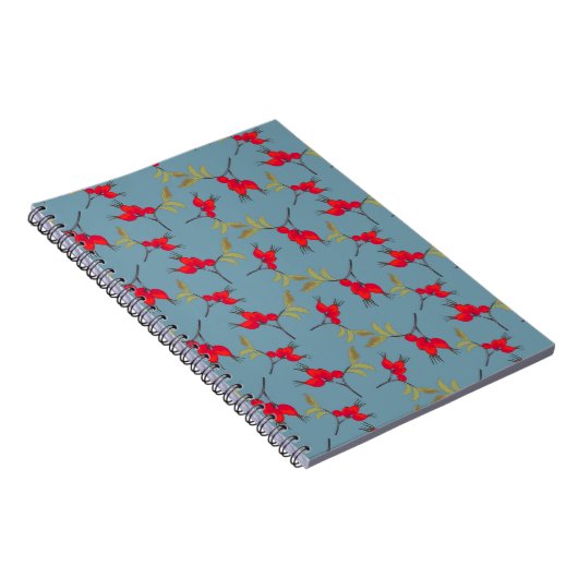 Autumn Fall Notebook with rosehip pattern Notitieboek (Rechterzijde)