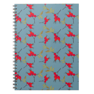 Autumn Fall Notebook with rosehip pattern Notitieboek