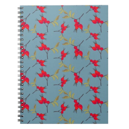 Autumn Fall Notebook with rosehip pattern Notitieboek (Voorkant)
