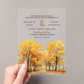 Autumn Fall Oak Trees Forest Wedding Acryl Uitnodigingen (Insitu (Draagbaar))