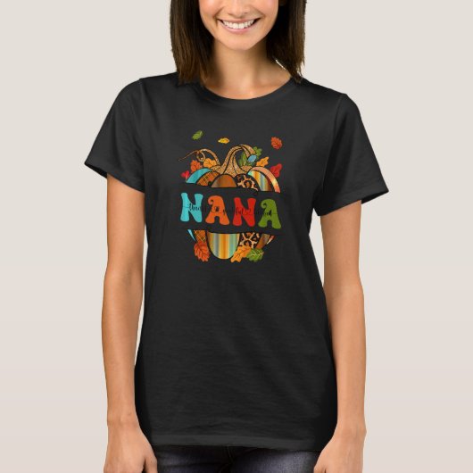 Autumn Fall Outfit Nana Thankful Grateful Blessed  T-shirt (Voorkant)