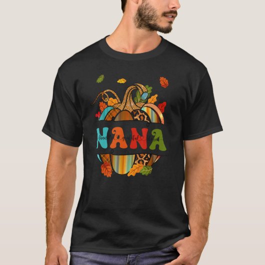 Autumn Fall Outfit Nana Thankful Grateful Blessed  T-shirt (Voorkant)