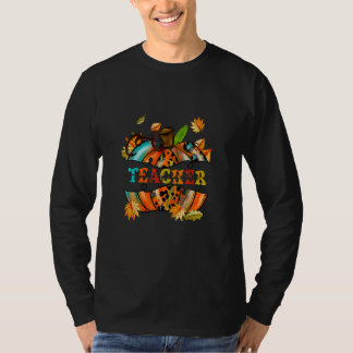 Autumn Fall Outfit Teacher Thankful Grateful Bless T-shirt