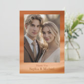 Autumn Fall Terracotta Wedding Thank You Card  Bedankkaart (Staand voorkant)