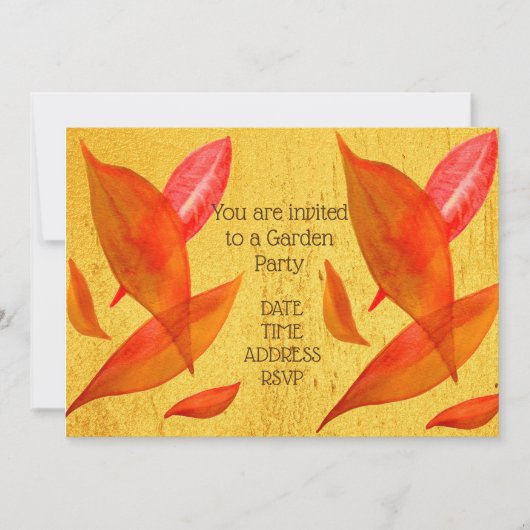 Autumn Fall vertrekt Garden party function Kaart (Voorkant)