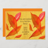 Autumn Fall vertrekt Garden party function Kaart (Voorkant / Achterkant)