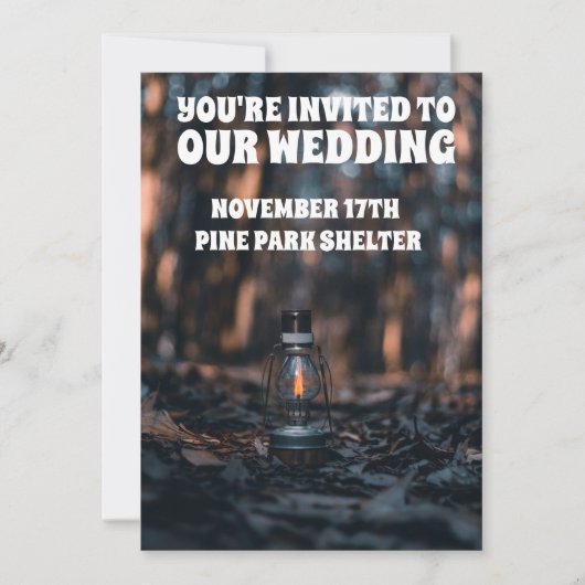 AUTUMN FALL WEDDING LANTERN CUSTOM INVITATIONS KAART (Voorkant)