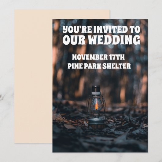 AUTUMN FALL WEDDING LANTERN CUSTOM INVITATIONS KAART (Voorkant / Achterkant)