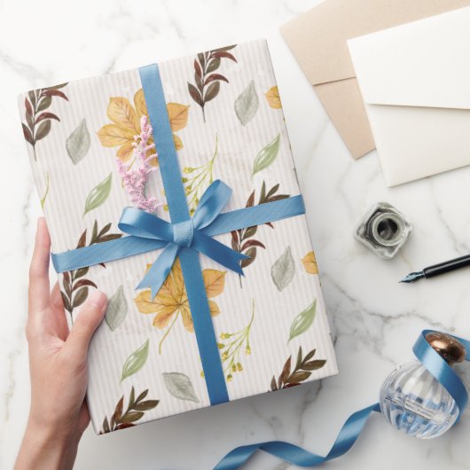 Autumn / Fall yellow flower Pattern Cadeaupapier (Geschenken)