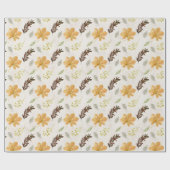 Autumn / Fall yellow flower Pattern Cadeaupapier (Vlak)