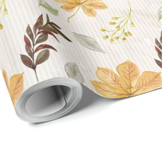 Autumn / Fall yellow flower Pattern Cadeaupapier (Rol Hoek)